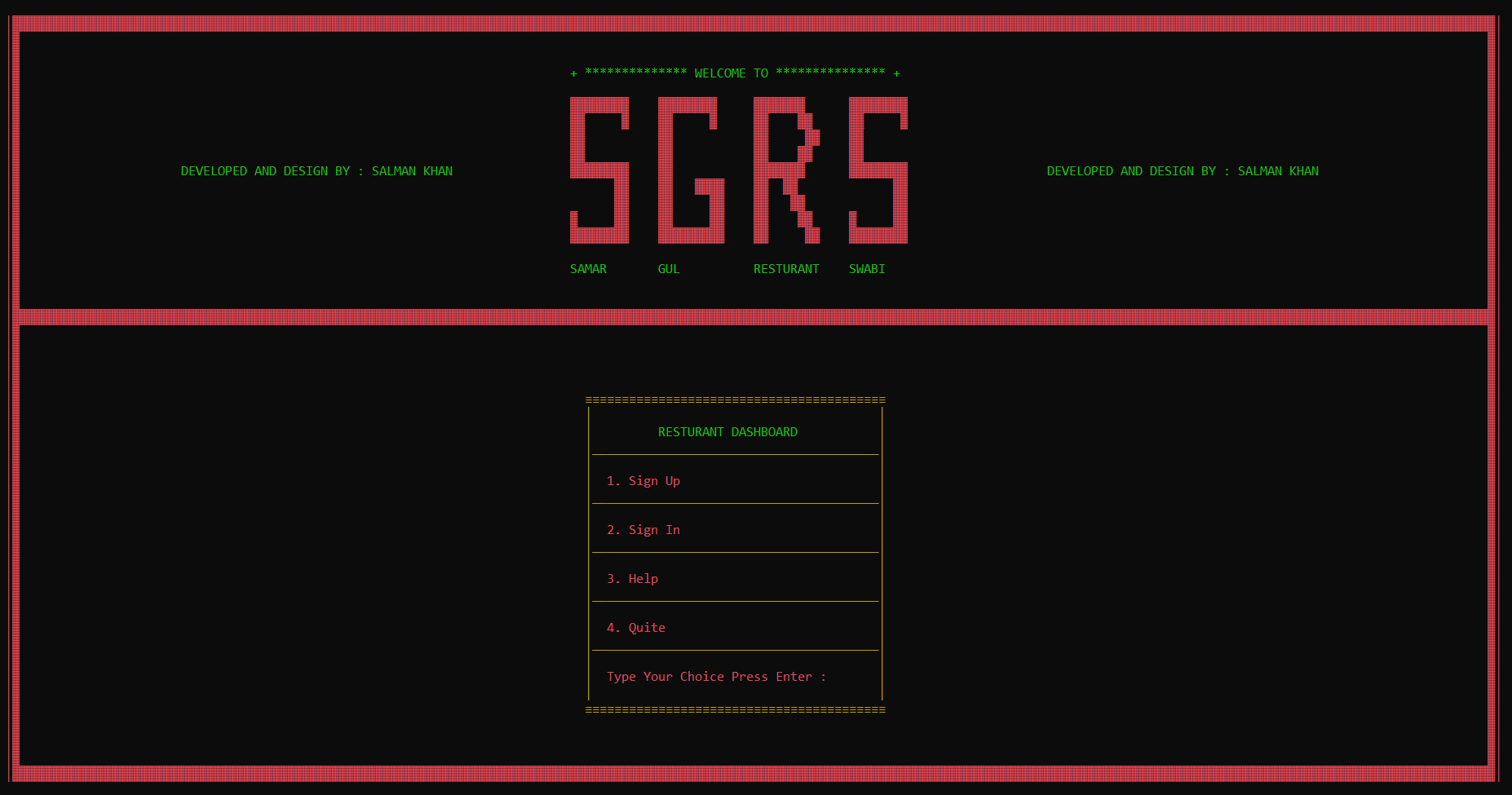 Resturant-Management-System