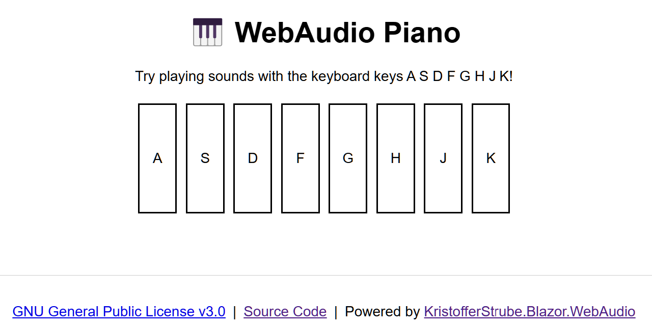Blazor-WebAudio-Piano