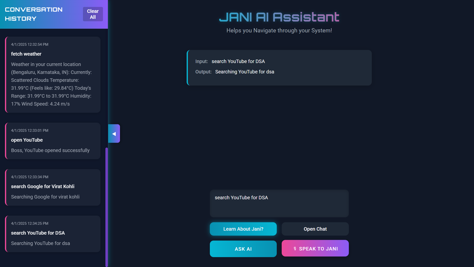 GitHub - Somashekarbm/Jani-AI: Your day-to-day personal assistant that ...