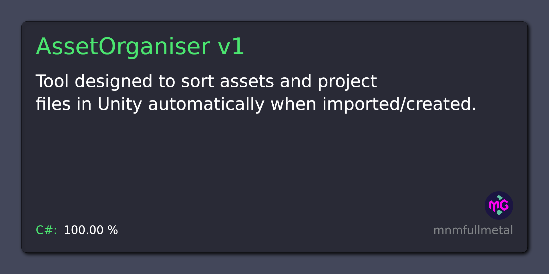 GitHub - mnmfullmetal/Unity-Asset-Organiser: Tool designed to sort ...
