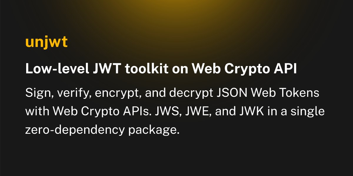 GitHub - sandros94/unjwt: A collection of low-level JWT utilities based ...