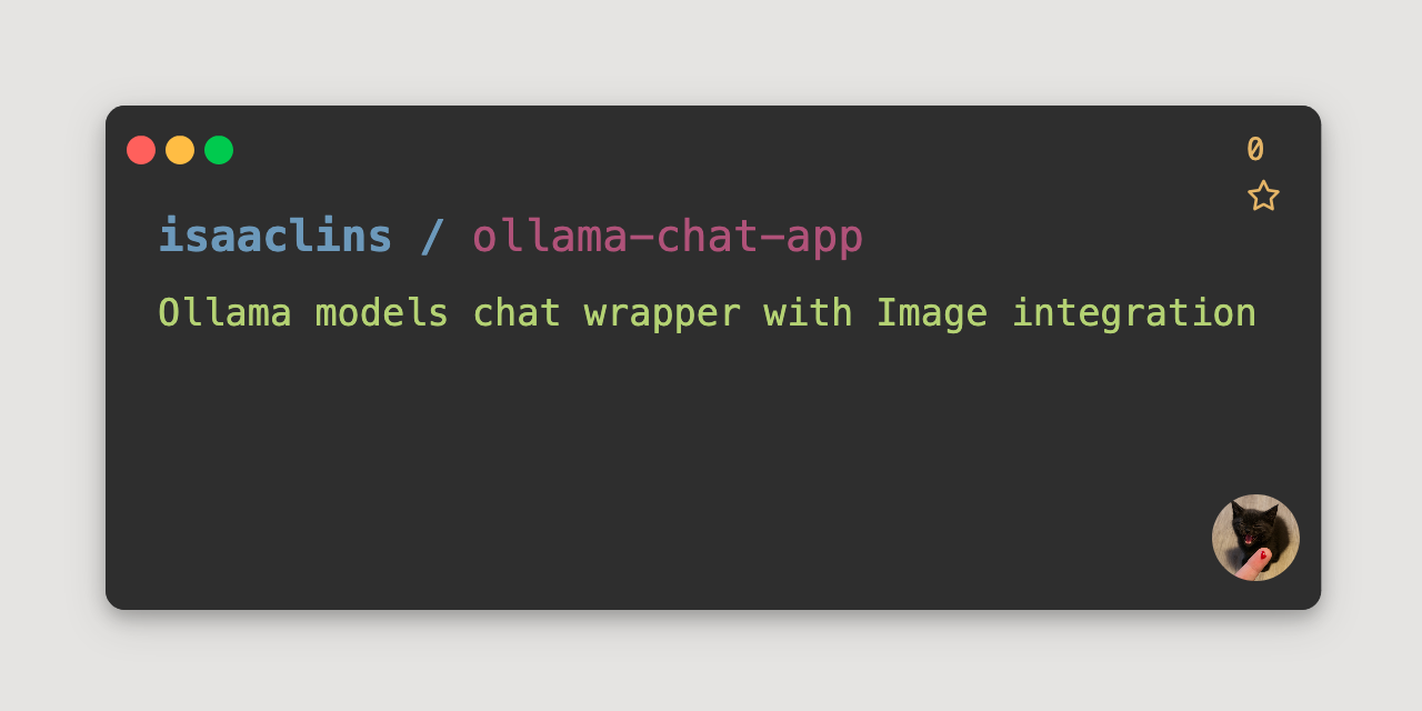 GitHub - isaaclins/ollama-chat-app: Ollama models chat wrapper with ...