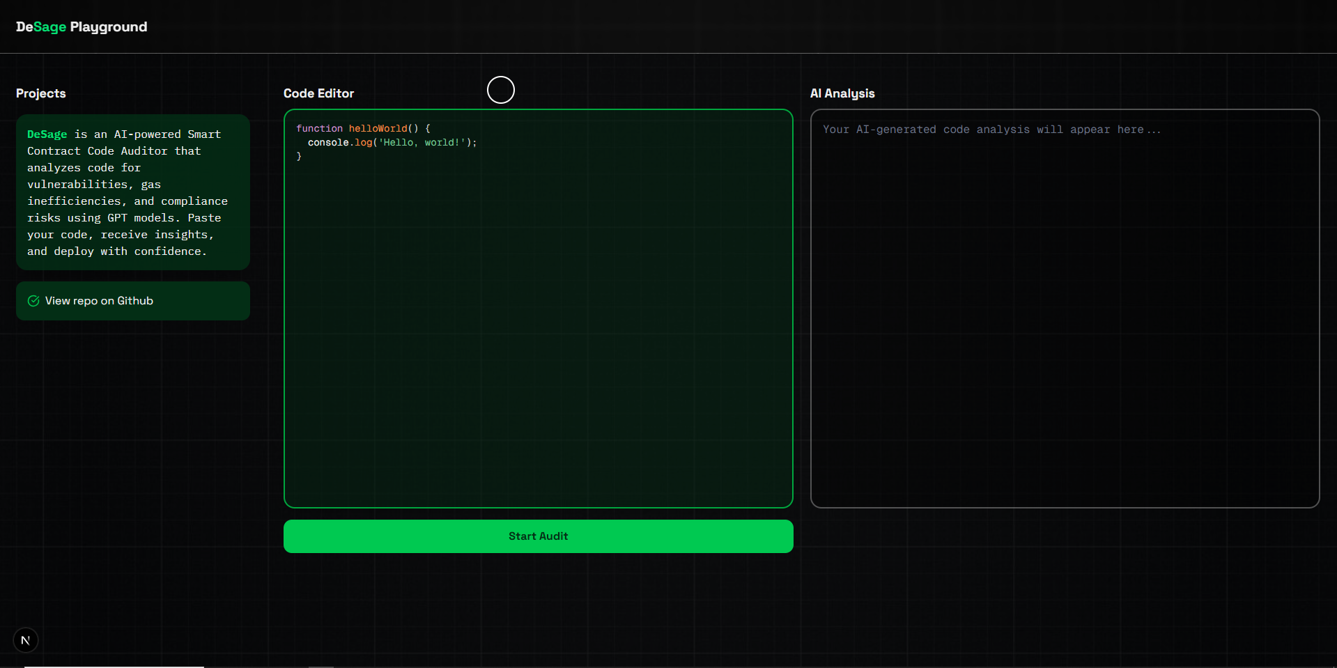 GitHub - judechimaobi/de-sage: An AI Smart Contract Auditor · GitHub