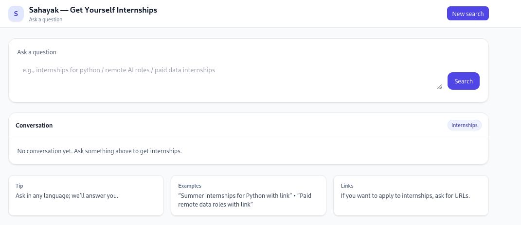Sahayak-Internship-Extraction-Chatbot
