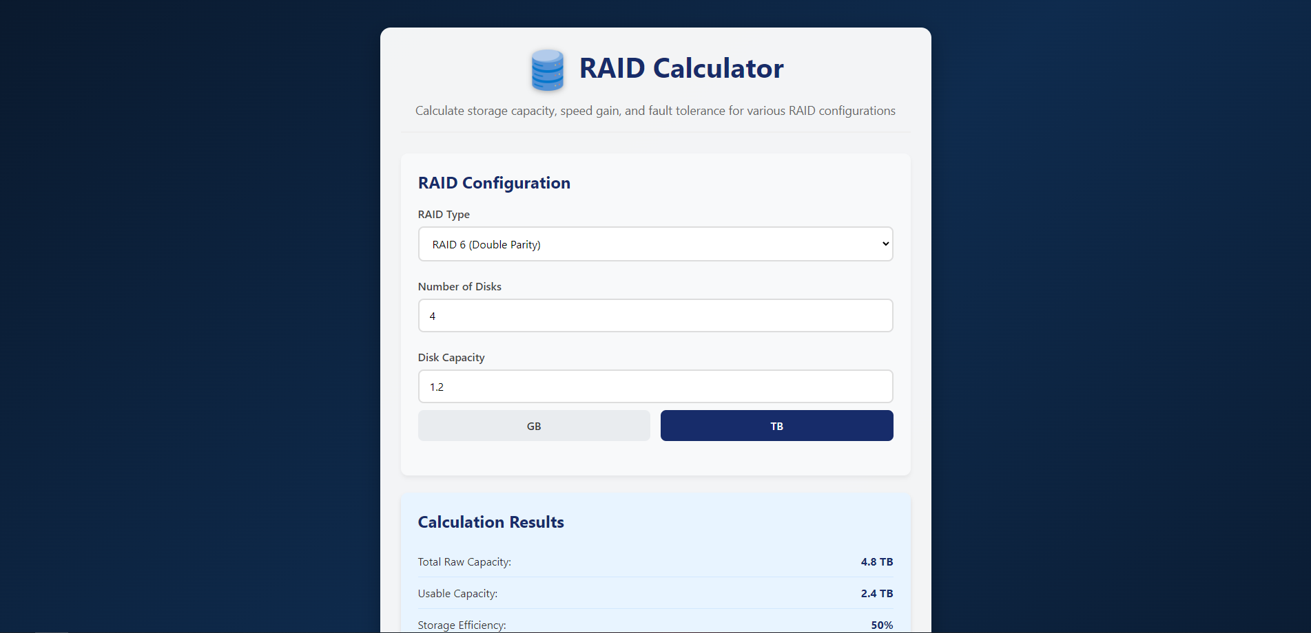 RAID-Calculator